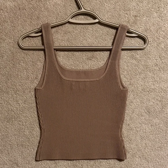 BABATON Ribbed Brown Tank Top - Picture 3 of 6